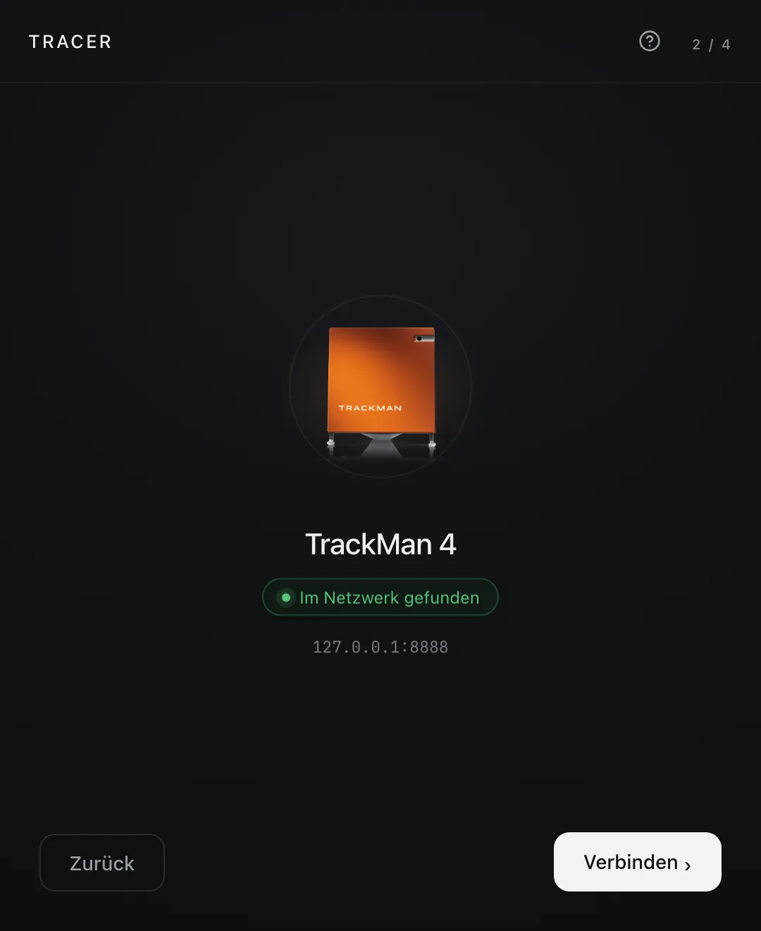 TRACER hat den Launch Monitor gefunden